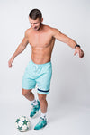 Mens neptune athletics seafoam green shorts full body