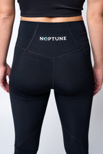 Black neptune athletics leggings back with neptune logo