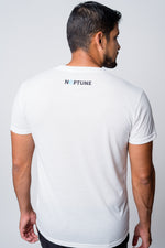 Neptune athletics unisex practice tee - white with "NEPTUNE" logo on back