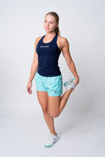 Mint neptune athletics shorts and navy tank top