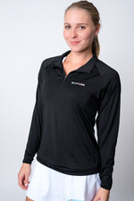 Womens neptune athletics quarter zip long sleeve with neptune logo on left chest